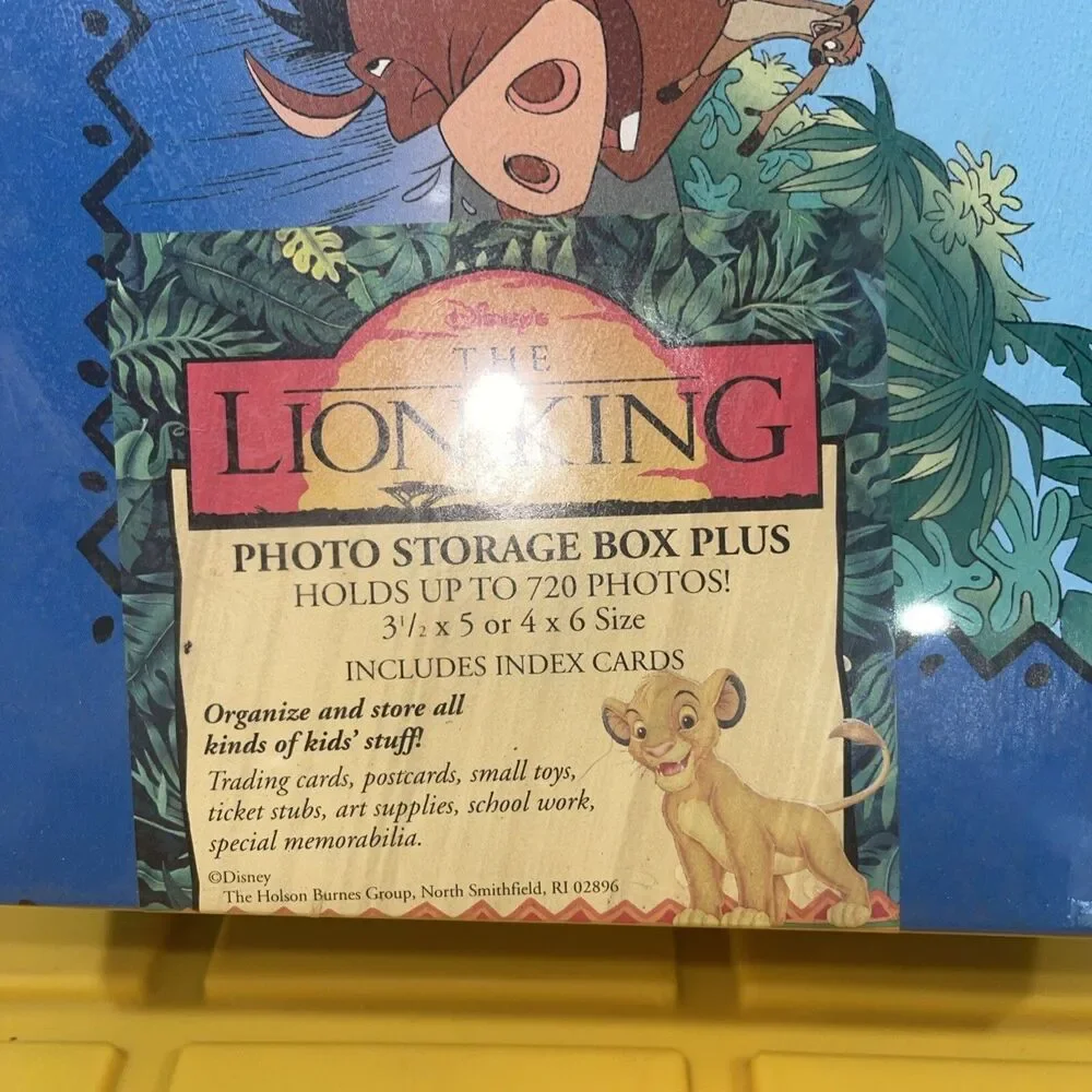 New THE LION KIING PHOTO STORAGE BOX PLUS WITH INDEX CARDS Vintage Hard To Find